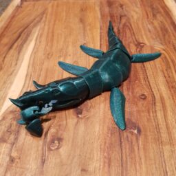 Wiggly Desk Friend - Magical Liopleurodon - Mystic Forest w/ Mini White Shark in mouth